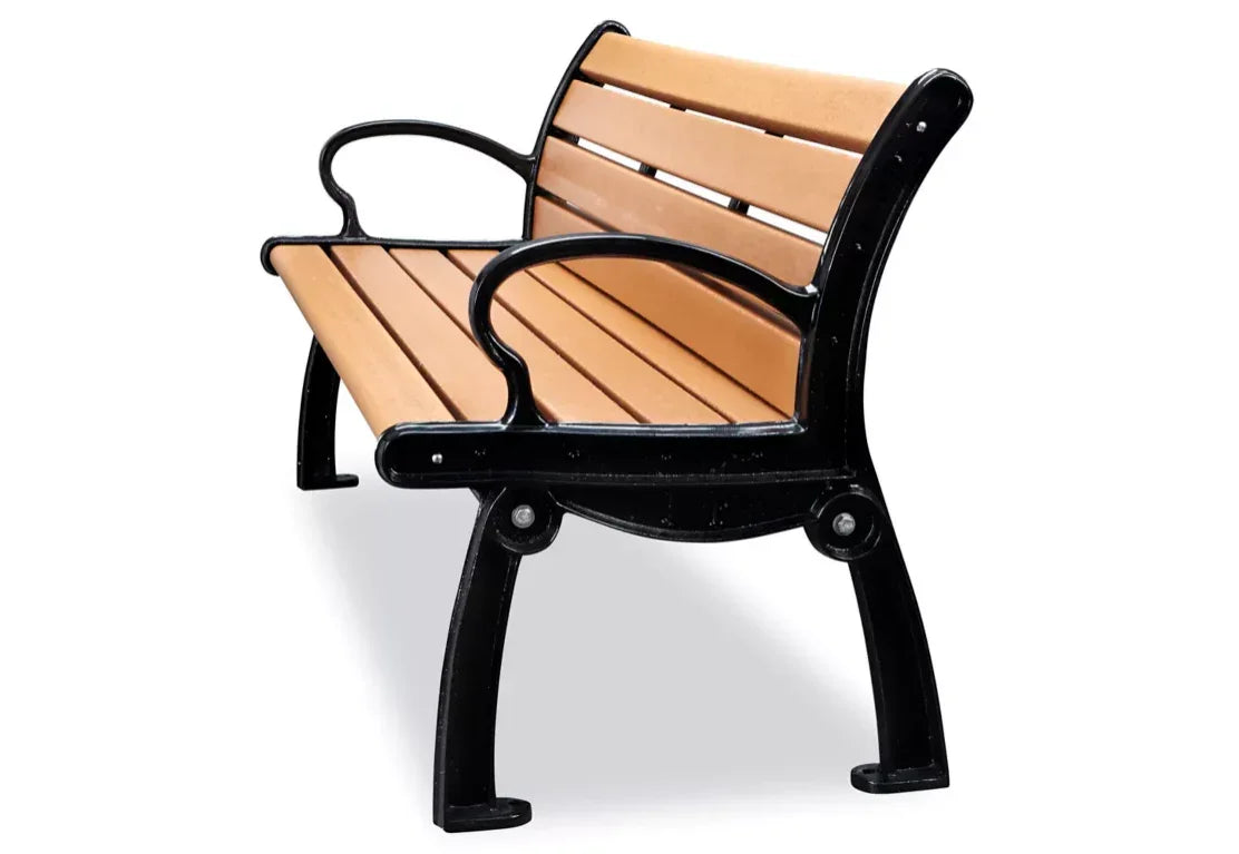 Heritage 6' Recycled Plastic Bench With Back - Commercial Outdoor Bench