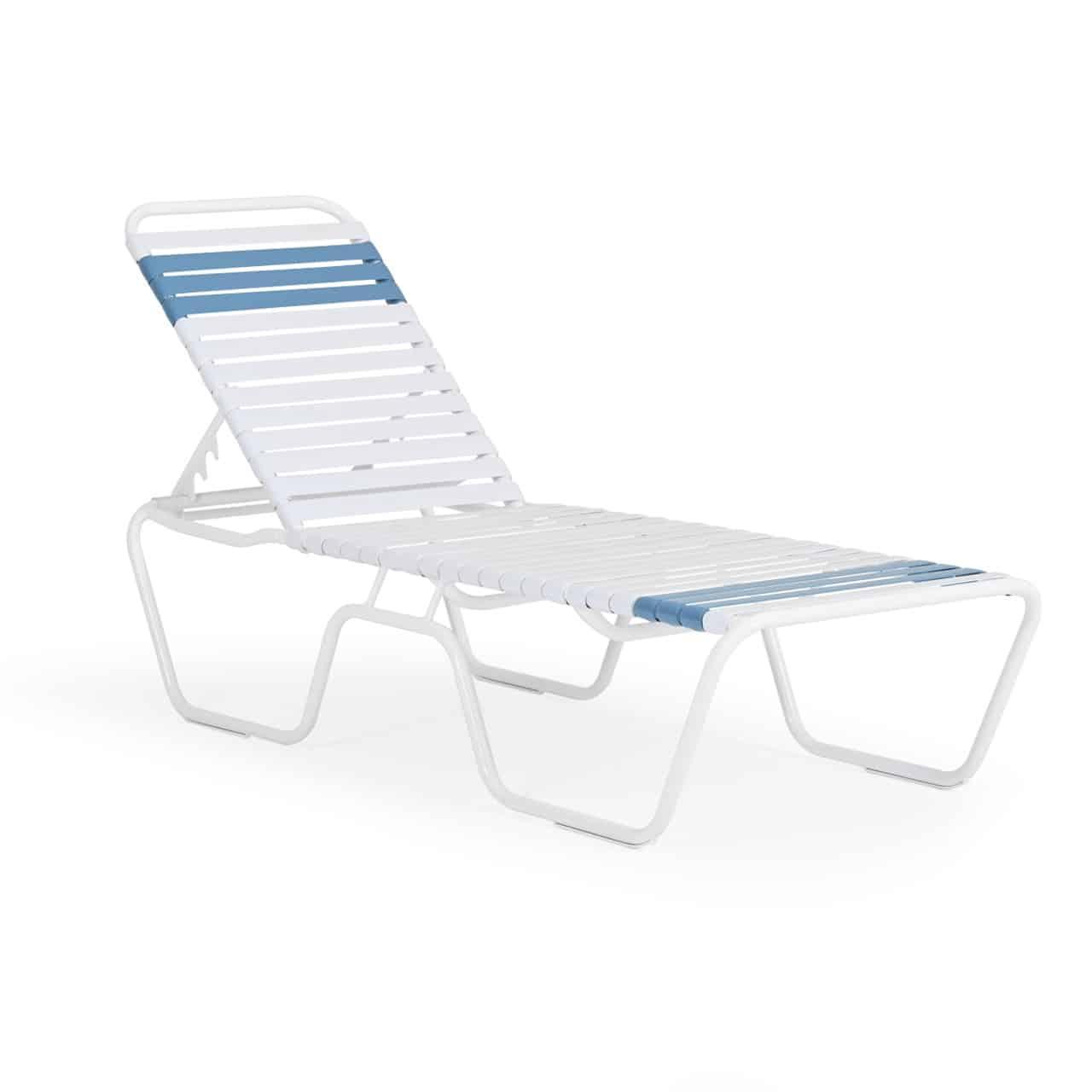 Vinyl Strap Pool Chaise Lounge - 14 in Height