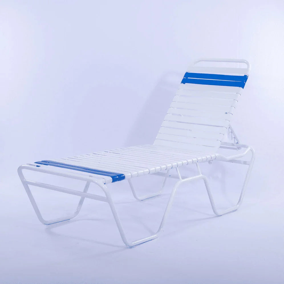 Vinyl Strap Commercial Pool Chaise Lounge - 16 in Height