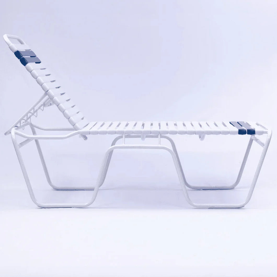 Vinyl Strap Commercial Pool Chaise Lounge - 20 in Height
