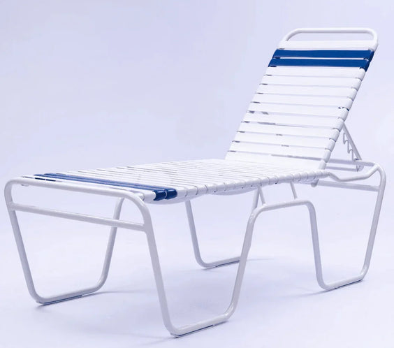 Vinyl Strap Commercial Pool Chaise Lounge - 20 in Height