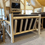 Cedar Log Indoor/Covered Patio Loveseat – 5 Finish Options – Cushions Included - Outdoorsiness
