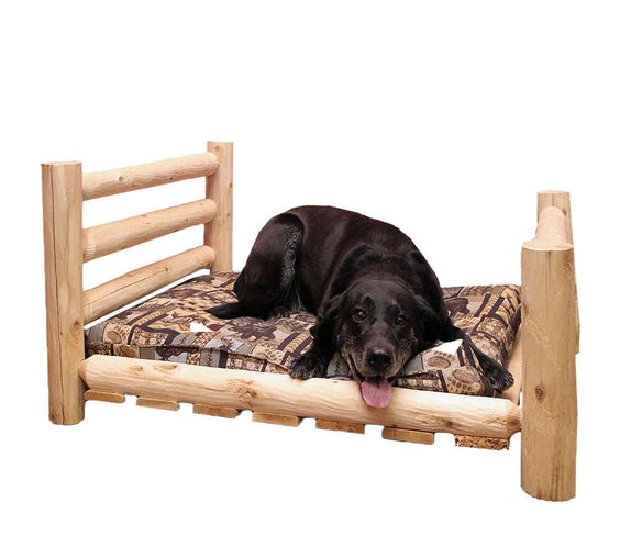 Cedar Log Medium Pet Bed – 24×36" – 5 Finish Options – USA Made - Outdoorsiness