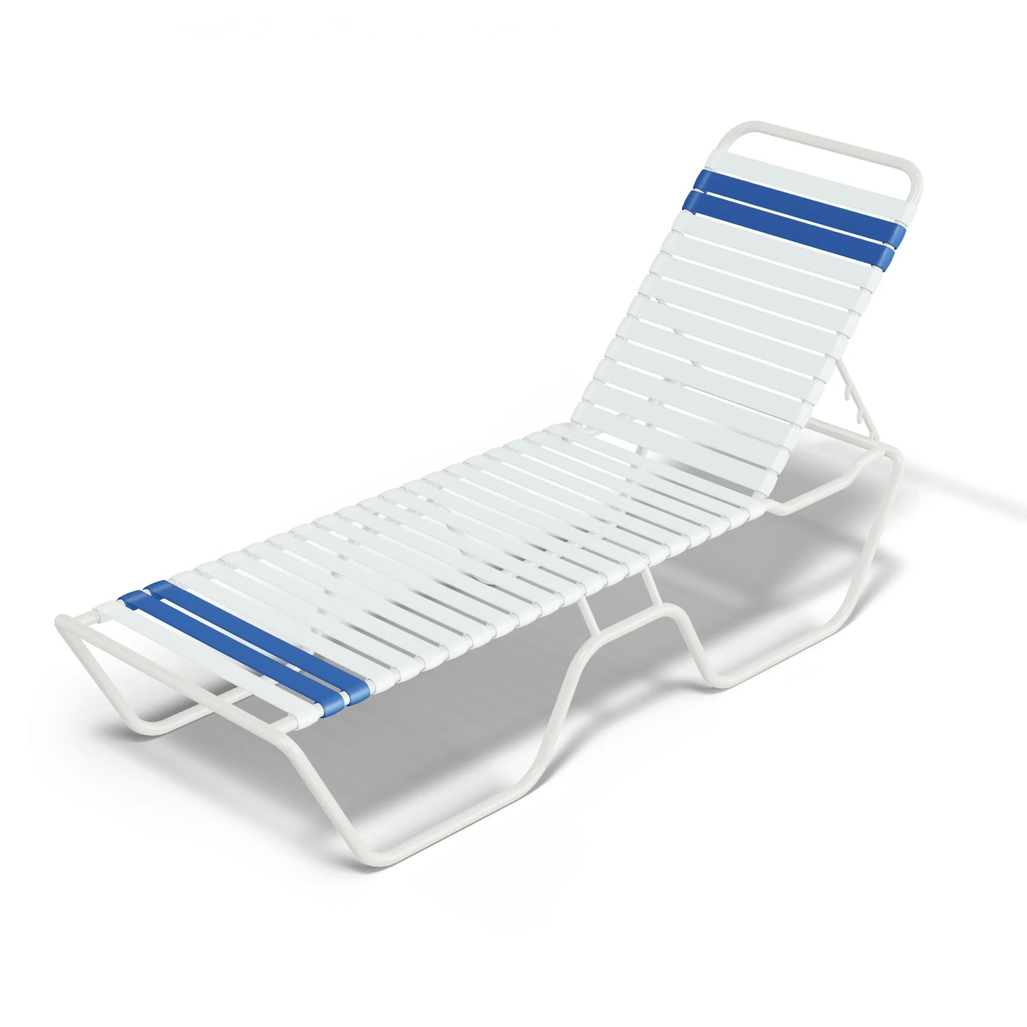 Quick Ship 14in Commercial Vinyl Strap Pool Chaise Lounge - 14 in Height