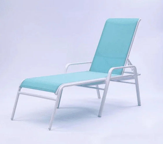 Commercial Sling Pool Chaise Lounge with Armrests – 16in