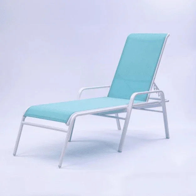Commercial Sling Pool Chaise Lounge with Armrests – 16in
