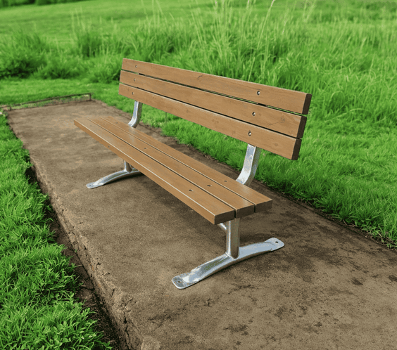 Classic 6ft Commercial Park Bench Frame Kit – Welded Channel, Galvanized, Quick Ship - Outdoorsiness