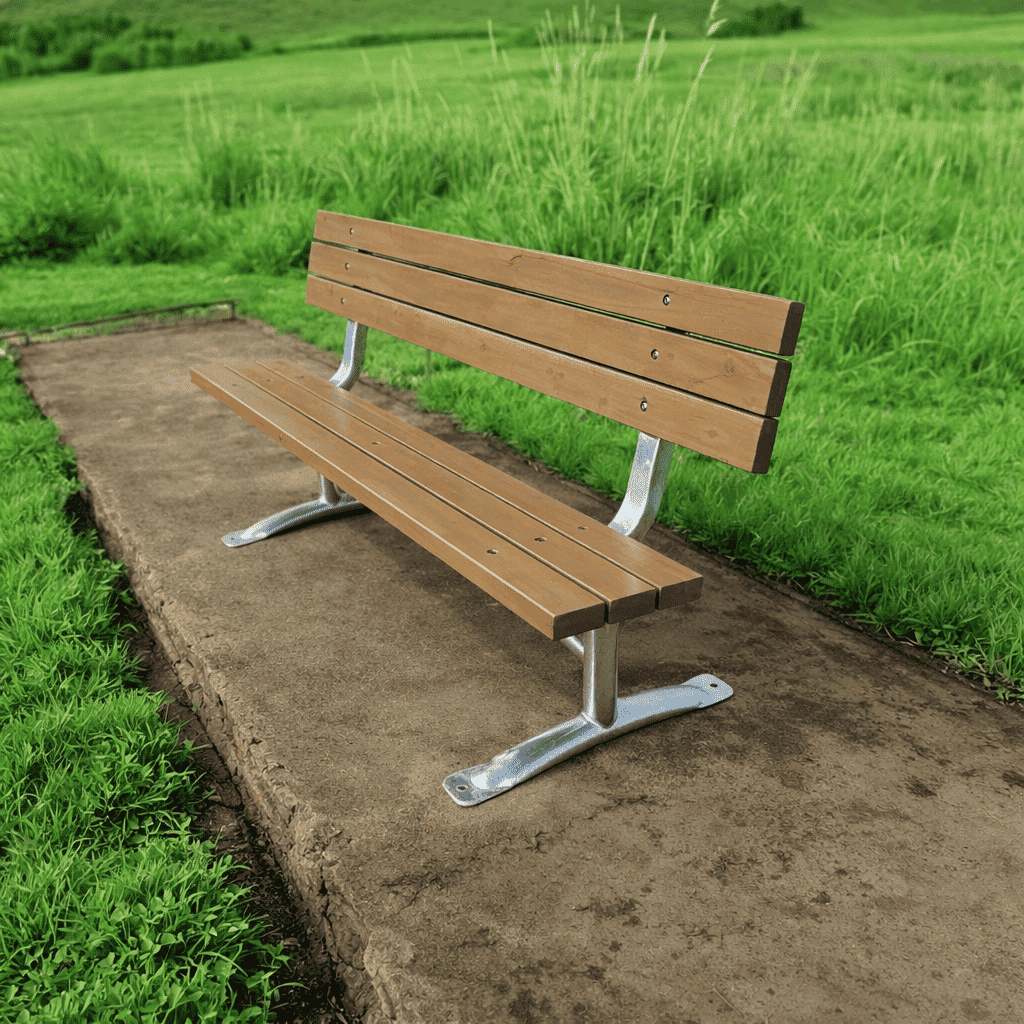 Classic 6ft Commercial Park Bench Frame Kit – Welded Channel, Galvanized, Quick Ship - Outdoorsiness