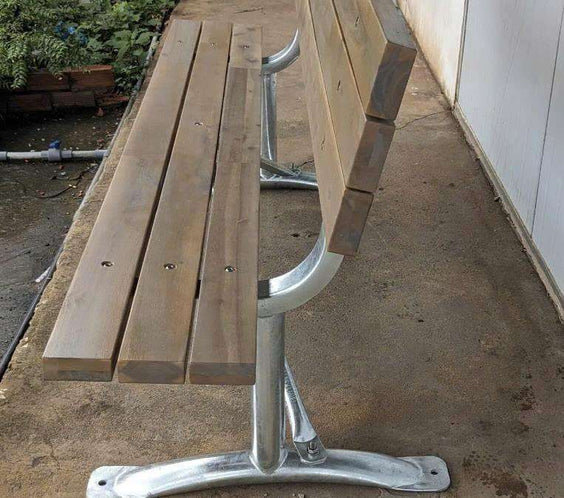 Classic 6ft Commercial Park Bench Frame Kit – Welded Channel, Galvanized, Quick Ship - Outdoorsiness