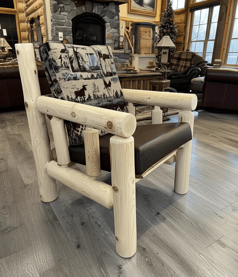 Cedar Log Indoor/Covered Patio Chair – 5 Finish Options – Cushions Included