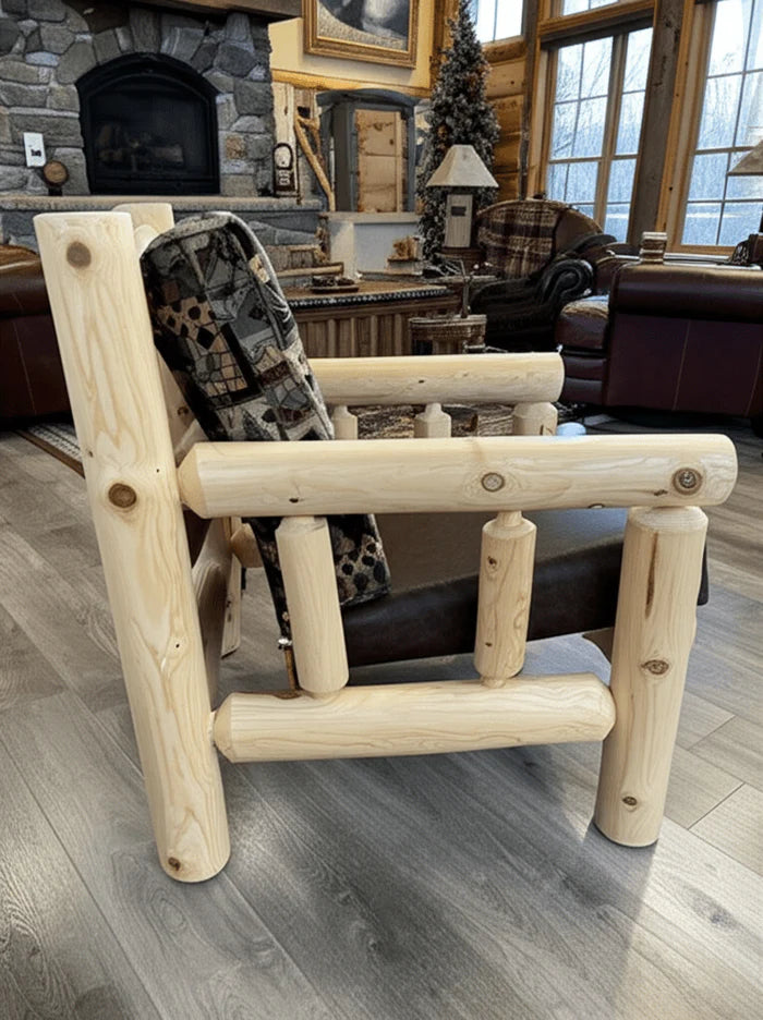 Cedar Log Indoor/Covered Patio Chair – 5 Finish Options – Cushions Included
