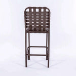 Coastline Basket Weave Vinyl Strap Commercial Pool Bar Stool – Aluminum Frame - Outdoorsiness