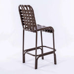 Coastline Basket Weave Vinyl Strap Commercial Pool Bar Stool – Aluminum Frame - Outdoorsiness