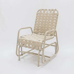 Coastline Basket Weave Vinyl Strap Commercial Poolside Glider Chair – Aluminum Frame - Outdoorsiness