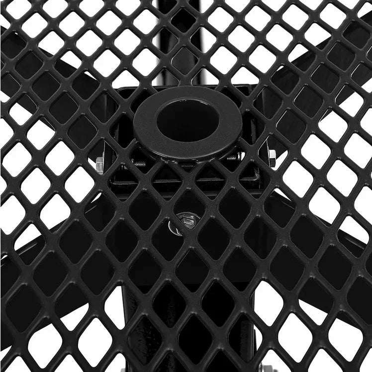 Commercial 46in Circular Single Pedestal Picnic Table – Expanded Metal, In-Ground Mount - Outdoorsiness