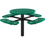 Commercial 46in Circular Single Pedestal Picnic Table – Expanded Metal, In-Ground Mount - Outdoorsiness