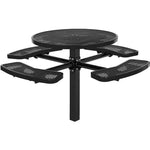 Commercial 46in Circular Single Pedestal Picnic Table – Expanded Metal, In-Ground Mount - Outdoorsiness