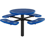 Commercial 46in Circular Single Pedestal Picnic Table – Expanded Metal, In-Ground Mount - Outdoorsiness