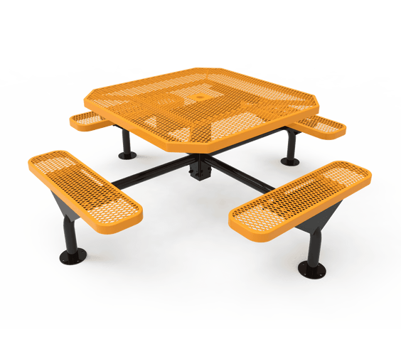Commercial 46in Octagon Nexus Pedestal Picnic Table – Thermoplastic Expanded Metal - Outdoorsiness