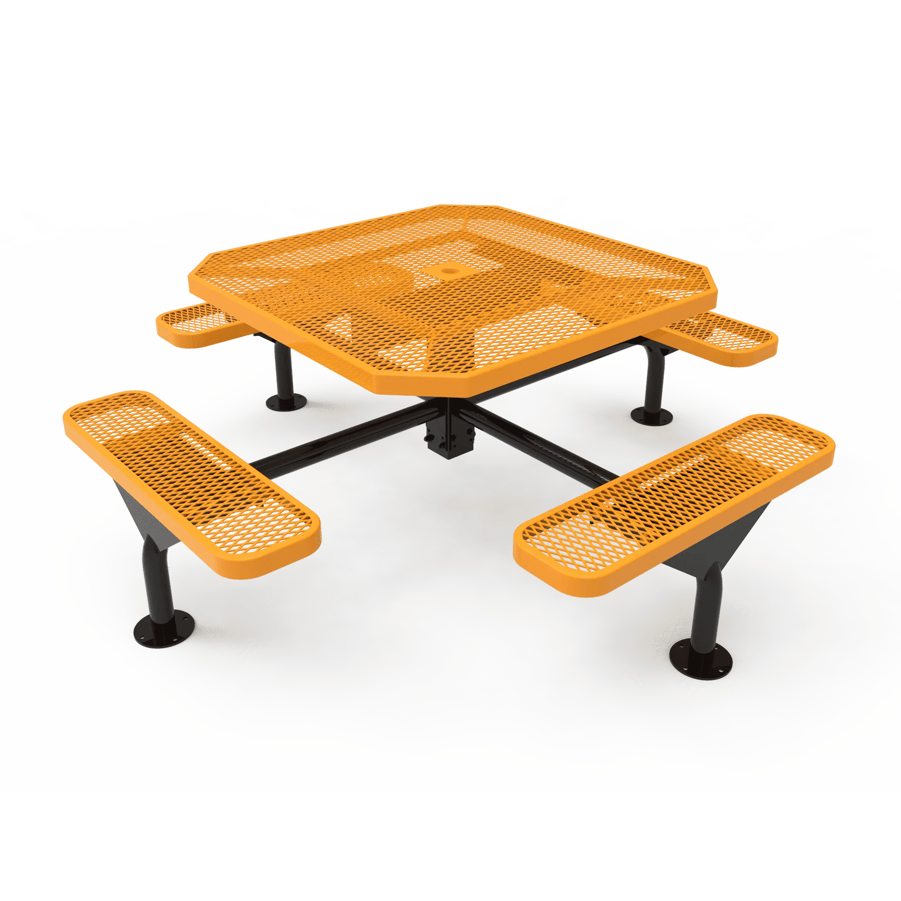 Commercial 46in Octagon Nexus Pedestal Picnic Table – Thermoplastic Expanded Metal - Outdoorsiness