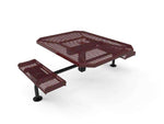 Commercial 46in Octagon Nexus Pedestal Picnic Table – Thermoplastic Punched Steel, Rolled Seats - Outdoorsiness