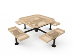 Commercial 46in Octagon Nexus Pedestal Picnic Table – Thermoplastic Punched Steel, Rolled Seats - Outdoorsiness