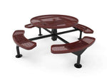 Commercial 46in Round Nexus Pedestal Picnic Table – Thermoplastic Expanded Metal - Outdoorsiness