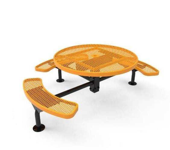 Commercial 46in Round Nexus Pedestal Picnic Table – Thermoplastic Expanded Metal - Outdoorsiness