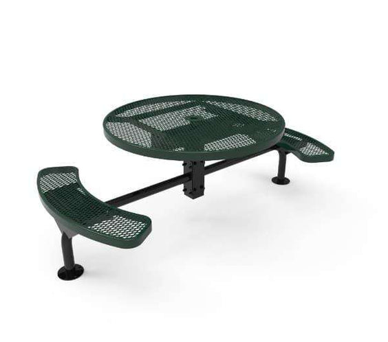 Commercial 46in Round Nexus Pedestal Picnic Table – Thermoplastic Expanded Metal - Outdoorsiness