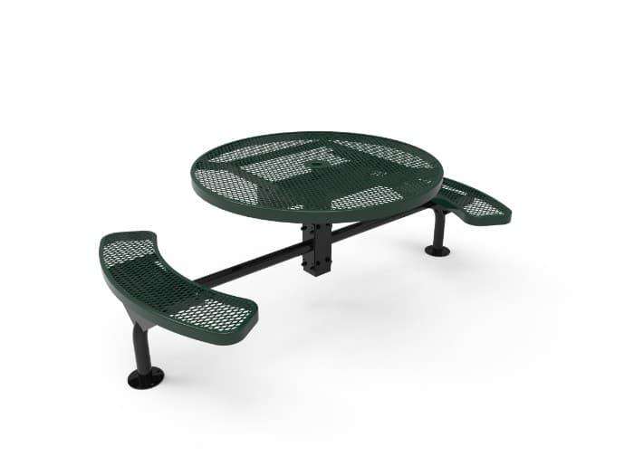 Commercial 46in Round Nexus Pedestal Picnic Table – Thermoplastic Expanded Metal - Outdoorsiness