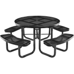 Commercial 46in Round Portable Picnic Table – Thermoplastic Punched Steel, UL Certified - Outdoorsiness