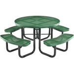 Commercial 46in Round Portable Picnic Table – Thermoplastic Punched Steel, UL Certified - Outdoorsiness