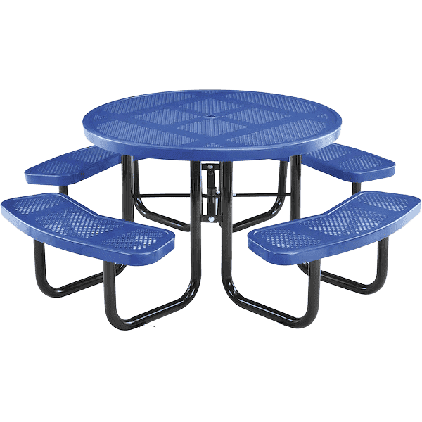 Commercial 46in Round Portable Picnic Table – Thermoplastic Punched Steel, UL Certified - Outdoorsiness