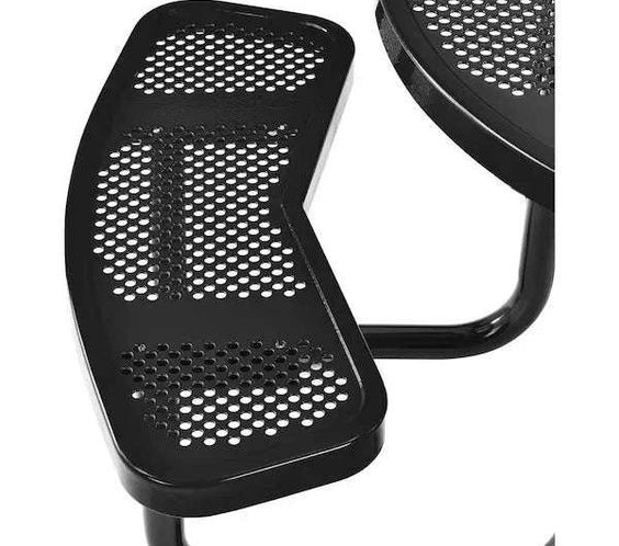 Commercial 46in Round Portable Picnic Table – Thermoplastic Punched Steel, UL Certified - Outdoorsiness