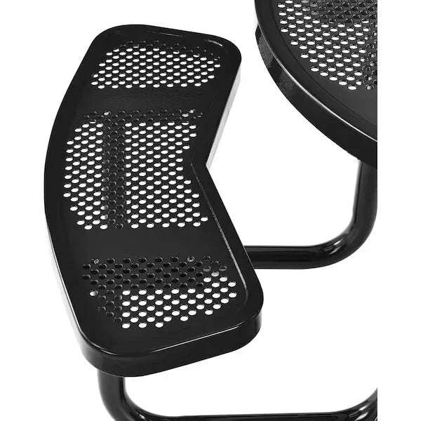 Commercial 46in Round Portable Picnic Table – Thermoplastic Punched Steel, UL Certified - Outdoorsiness