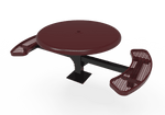 Commercial 46in Round Solid Top Pedestal Picnic Table – Thermoplastic Expanded Metal - Outdoorsiness