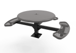 Commercial 46in Round Solid Top Pedestal Picnic Table – Thermoplastic Expanded Metal - Outdoorsiness