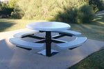 Commercial 46in Round Solid Top Pedestal Picnic Table – Thermoplastic Expanded Metal - Outdoorsiness