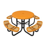 Commercial 46in Round Solid Top Portable Picnic Table – Thermoplastic Expanded Metal - Outdoorsiness