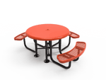 Commercial 46in Round Solid Top Portable Picnic Table – Thermoplastic Expanded Metal - Outdoorsiness