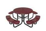 Commercial 46in Round Solid Top Portable Picnic Table – Thermoplastic Expanded Metal - Outdoorsiness