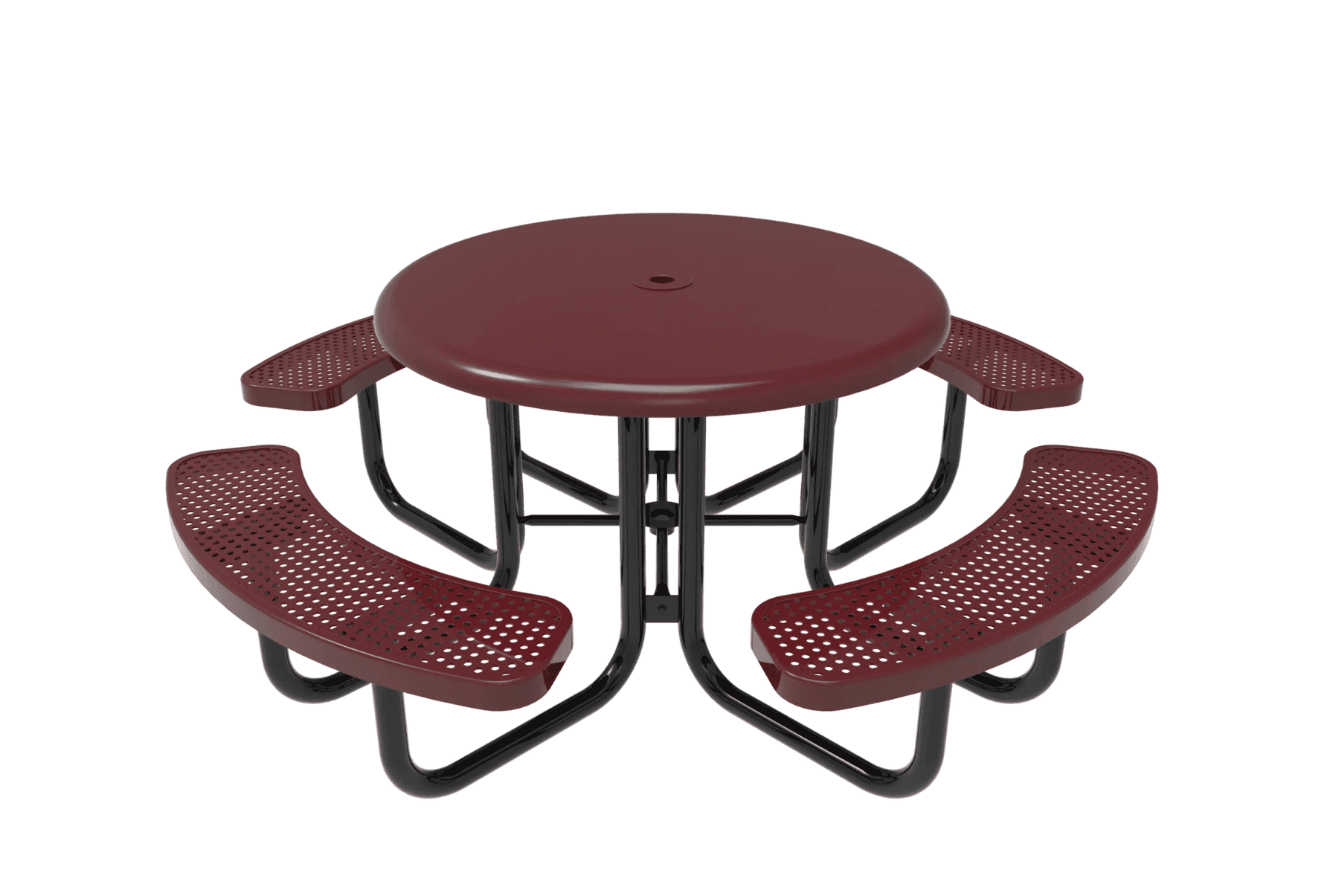 Commercial 46in Round Solid Top Portable Picnic Table – Thermoplastic Expanded Metal - Outdoorsiness