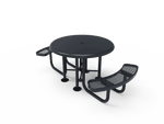 Commercial 46in Round Solid Top Portable Picnic Table – Thermoplastic Expanded Metal - Outdoorsiness
