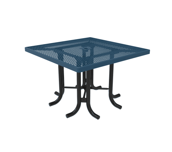 Commercial 46in Square Metal Outdoor Patio & Marketplace Table – Thermoplastic, Surface Mount - Outdoorsiness