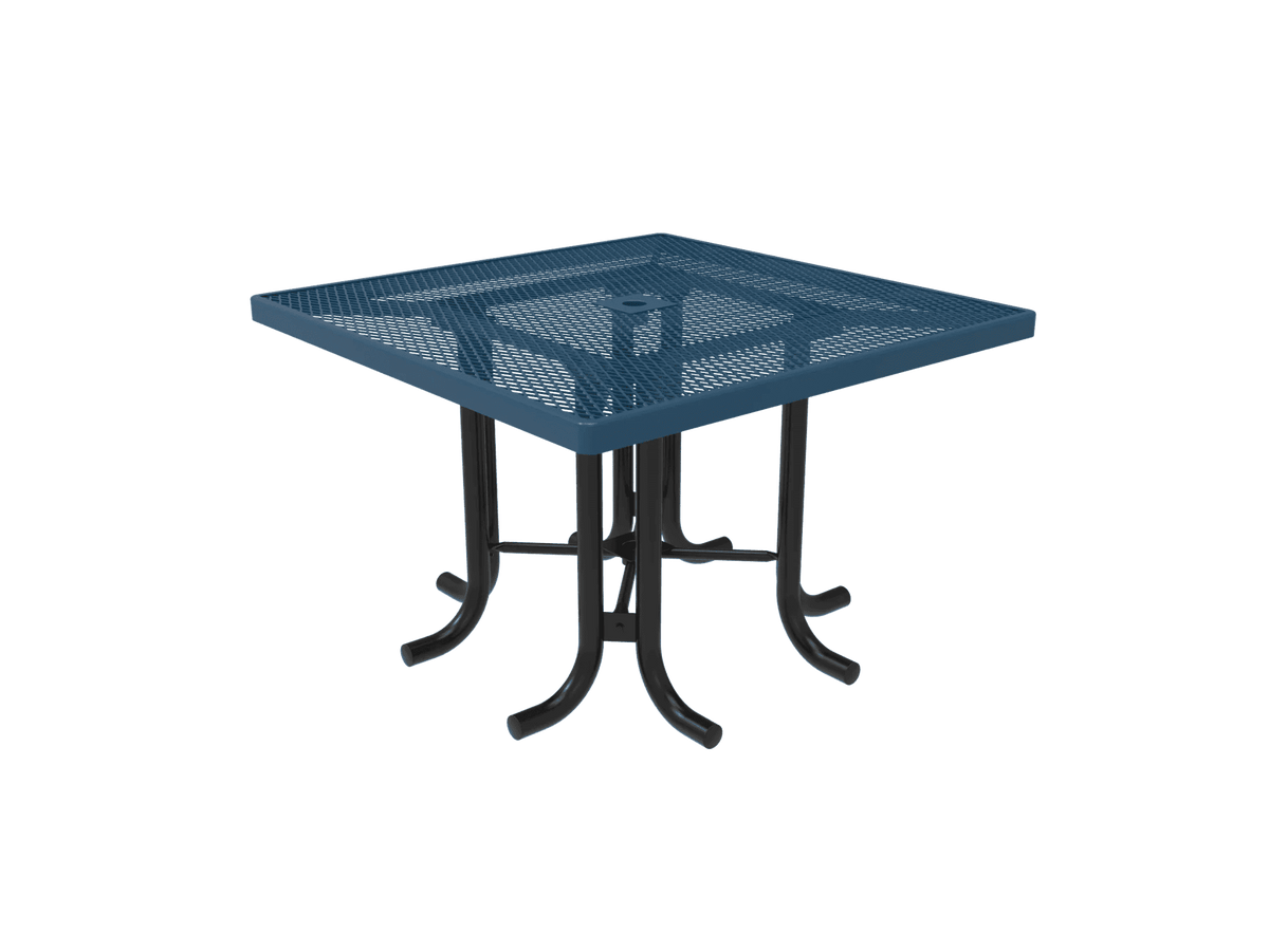 Commercial 46in Square Metal Outdoor Patio & Marketplace Table – Thermoplastic, Surface Mount - Outdoorsiness