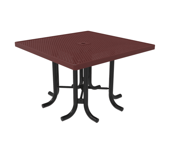 Commercial 46in Square Metal Outdoor Patio & Marketplace Table – Thermoplastic, Surface Mount - Outdoorsiness