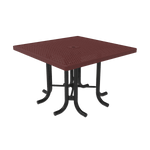 Commercial 46in Square Metal Outdoor Patio & Marketplace Table – Thermoplastic, Surface Mount - Outdoorsiness