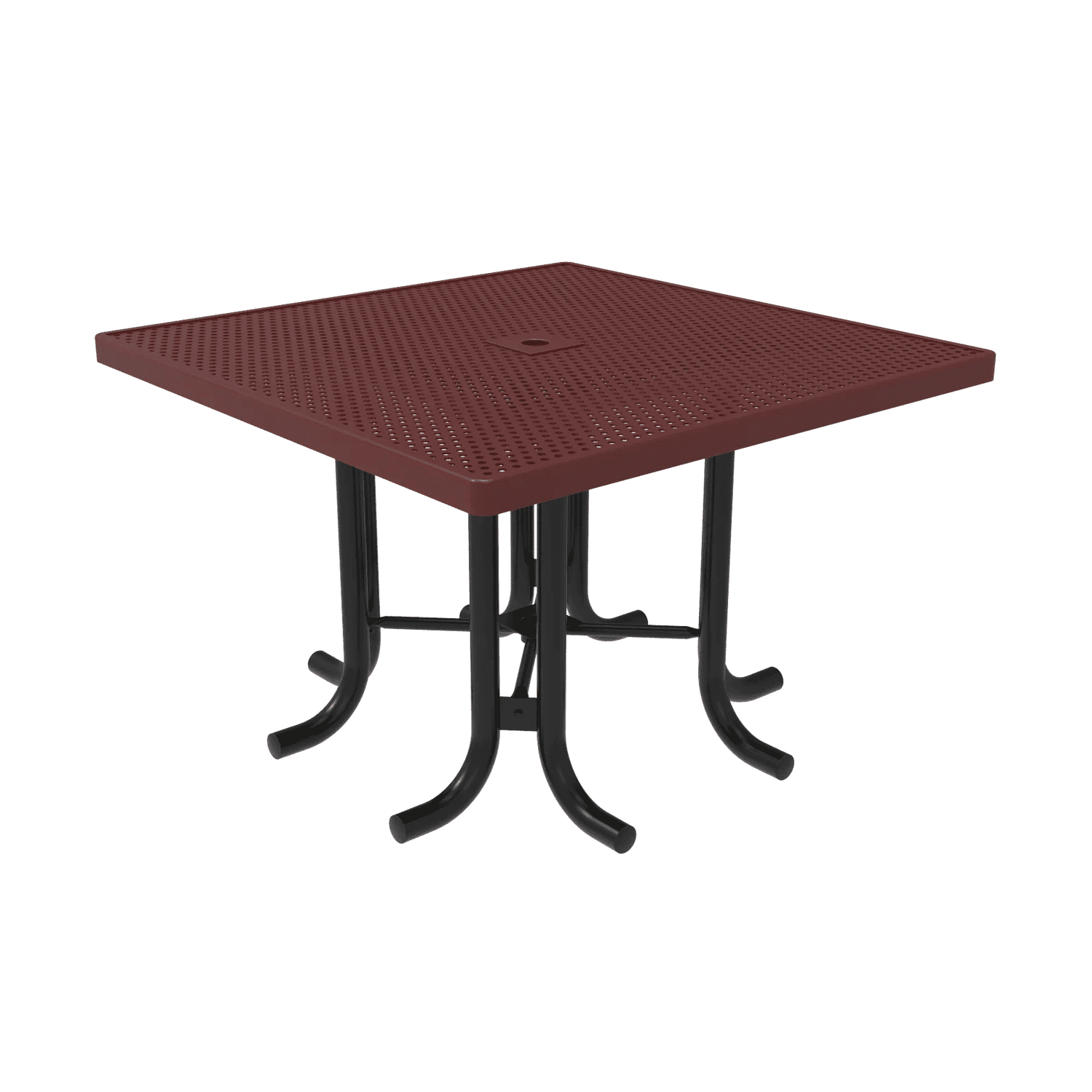 Commercial 46in Square Metal Outdoor Patio & Marketplace Table – Thermoplastic, Surface Mount - Outdoorsiness