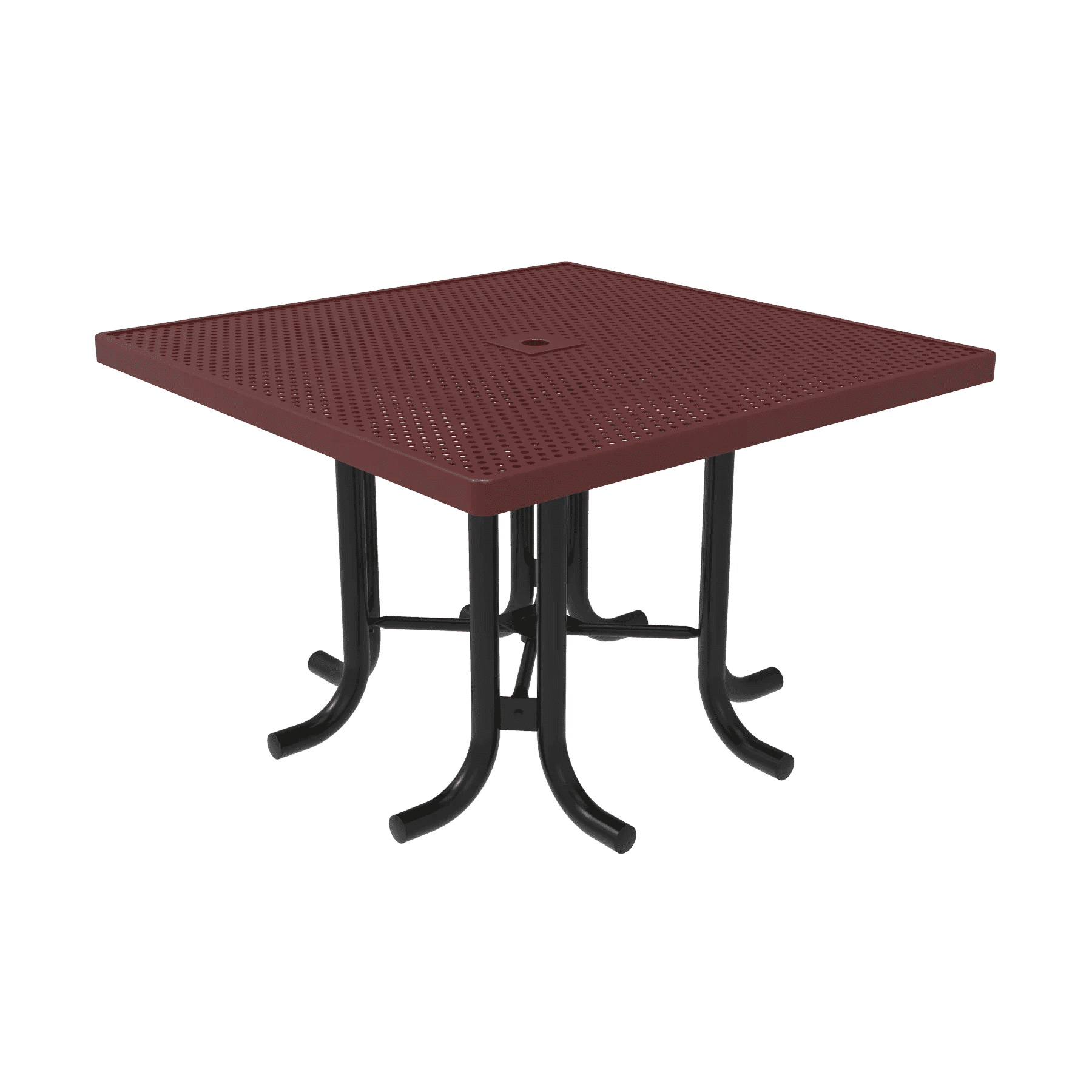 Commercial 46in Square Metal Outdoor Patio & Marketplace Table – Thermoplastic, Surface Mount - Outdoorsiness