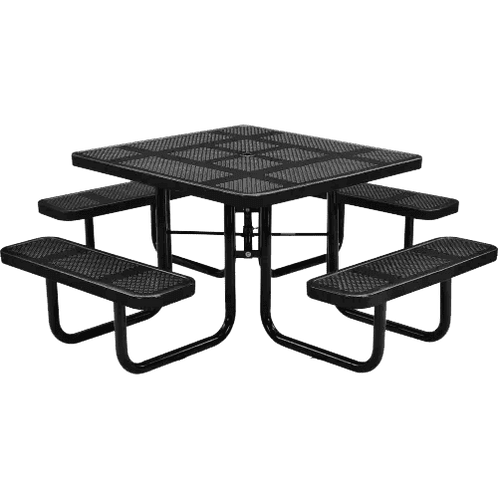 Commercial 46in Square Portable Picnic Table – Thermoplastic Punched Steel, UL Certified - Outdoorsiness